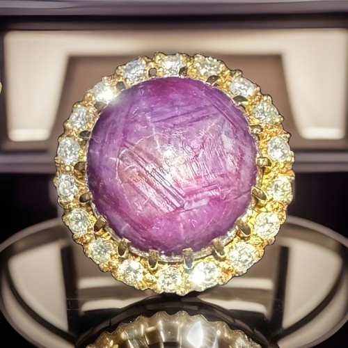 18k star ruby cabochon - ruby, and