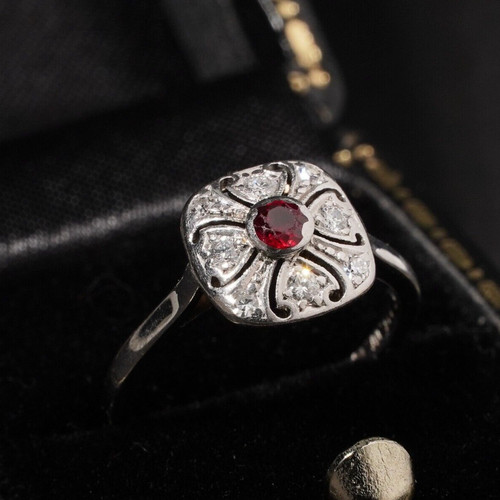 Antique art deco - deco, ruby