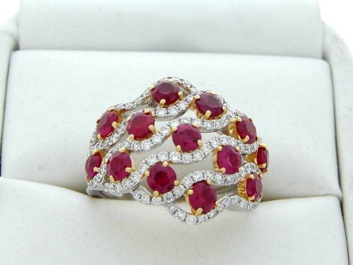 Diamond ruby dome ring - ruby,