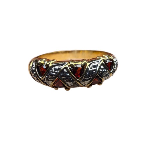 Gold silver tone dome - &, band