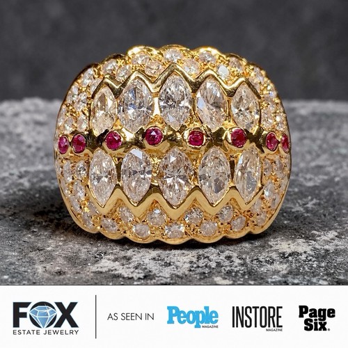 Estate 18k marquise pavé - 18k,