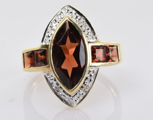 Garnet and diamond accent - accent, ring