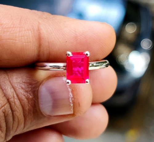 1ct emerald cut lab created - lab,