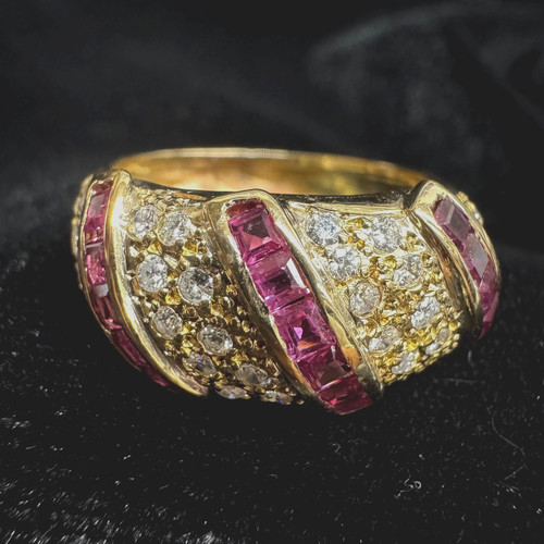 18k yellow gold ruby - 18k,