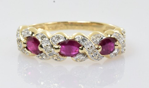 Ruby diamond band in - &, 14k