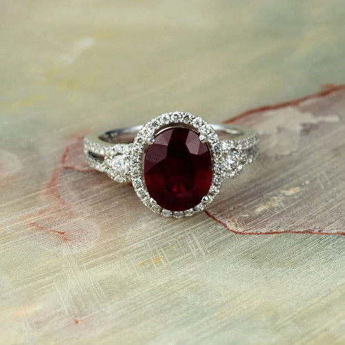 Oval cut natural - cut, ruby